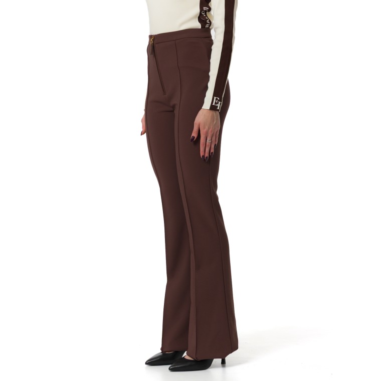 Pantaloni in doppio crêpe con zip Elisabetta Franchi