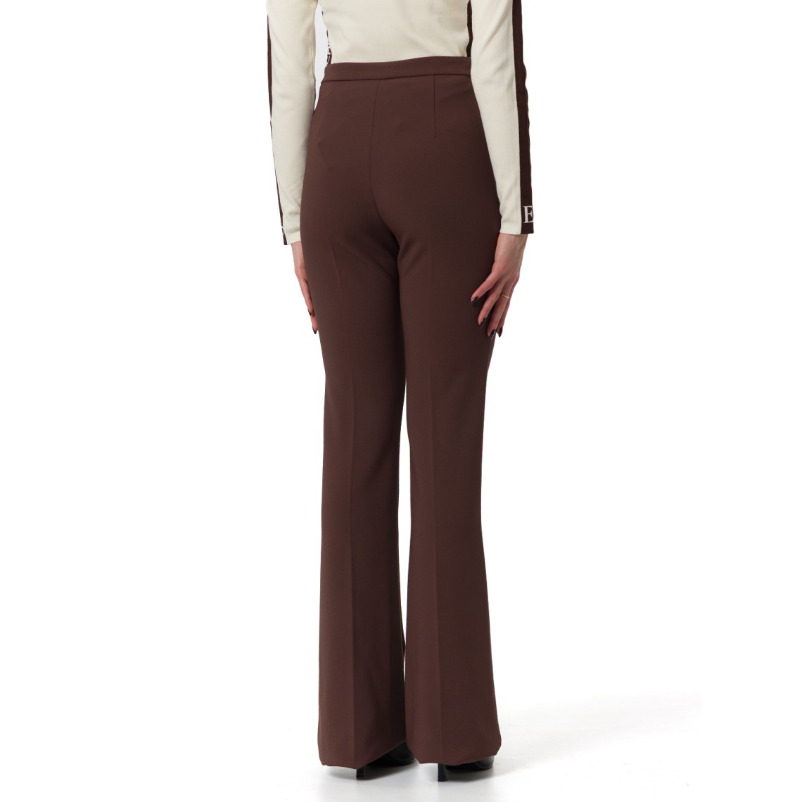 Pantaloni in doppio crêpe con zip Elisabetta Franchi