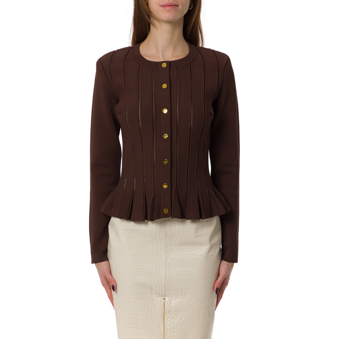 Cardigan con bottoni oro Elisabetta Franchi in maglia