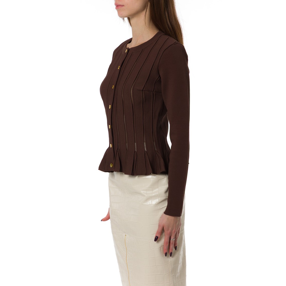 Cardigan con bottoni oro Elisabetta Franchi in maglia