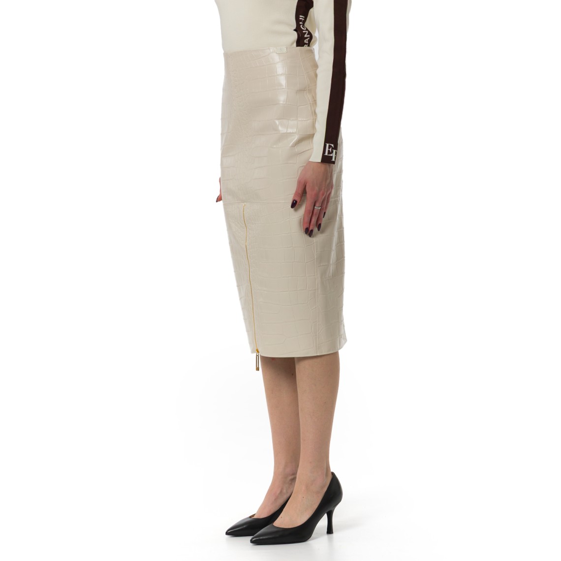 Gonna con texture stampa cocco Elisabetta Franchi