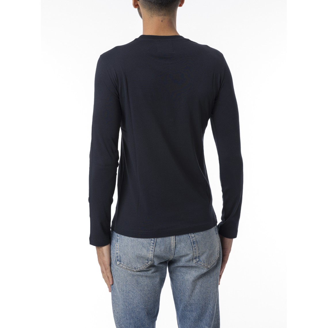 Maglia in jersey Supima con micro patch logo Emporio Armani