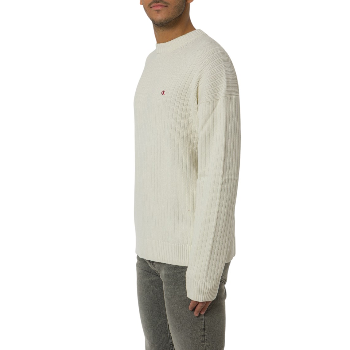 Maglione in cotone a costine Calvin Klein Jeans
