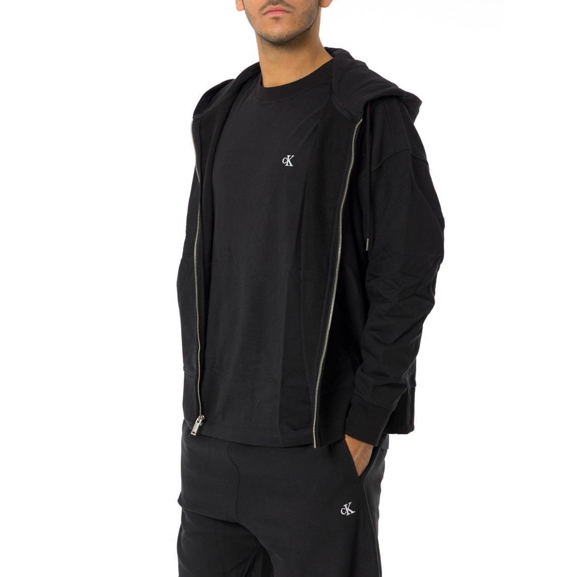 Felpa con zip e cappuccio Calvin Klein Jeans