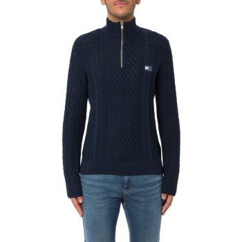 Maglia half-zip Tommy Jeans in maglia intrecciata