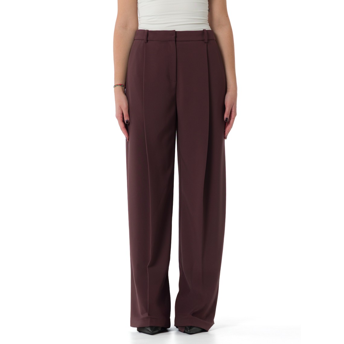 Pantaloni in crêpe leggero con pinces Elisabetta Franchi