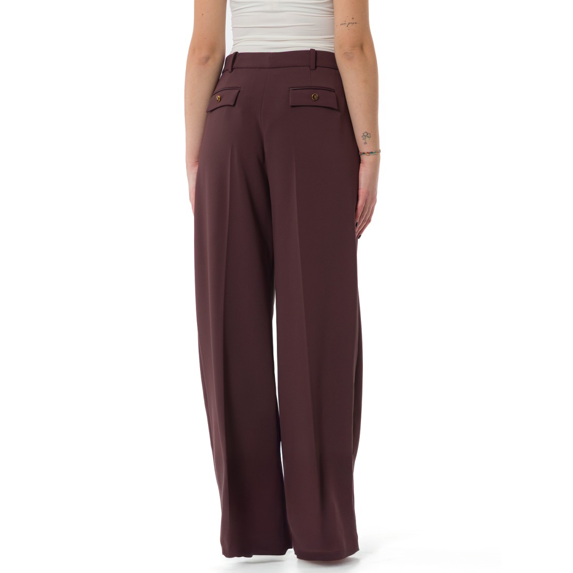 Pantaloni in crêpe leggero con pinces Elisabetta Franchi