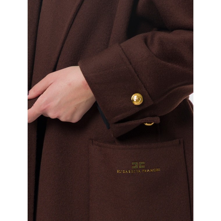 Cappotto in panno di misto lana double Elisabetta Franchi