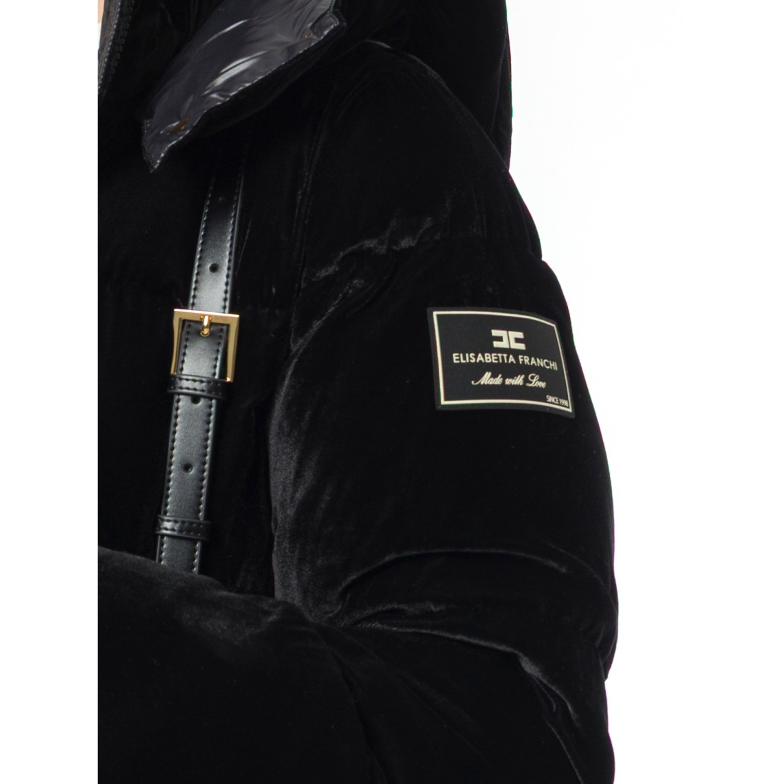 Piumino in velluto con cappuccio Elisabetta Franchi