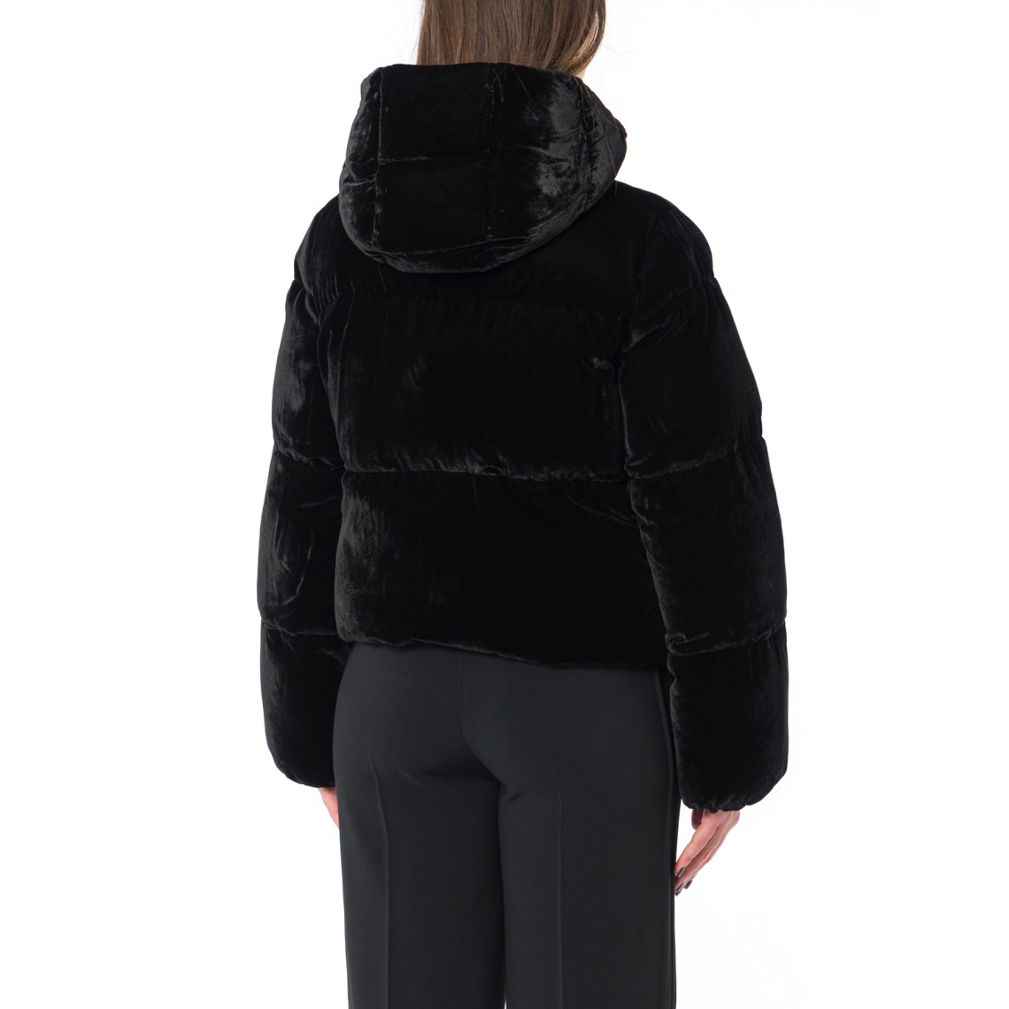 Piumino in velluto con cappuccio Elisabetta Franchi