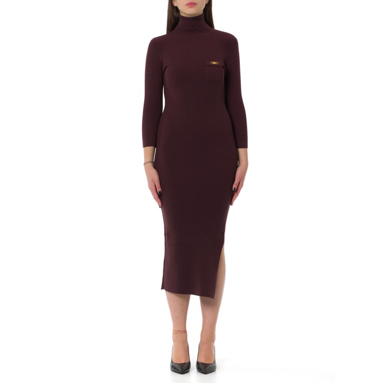 Abito in maglia a costine con taschino Elisabetta Franchi