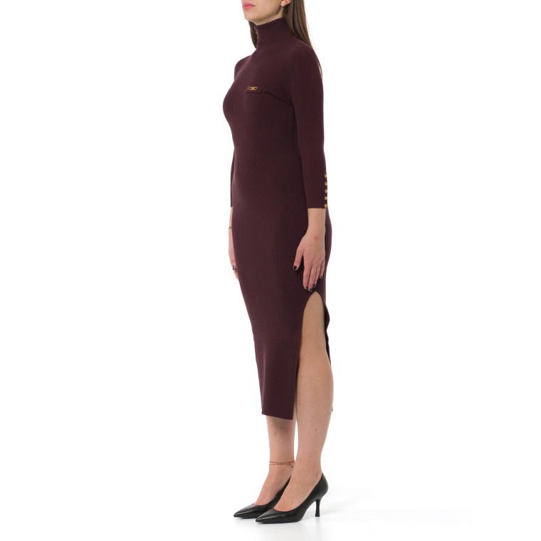 Abito in maglia a costine con taschino Elisabetta Franchi