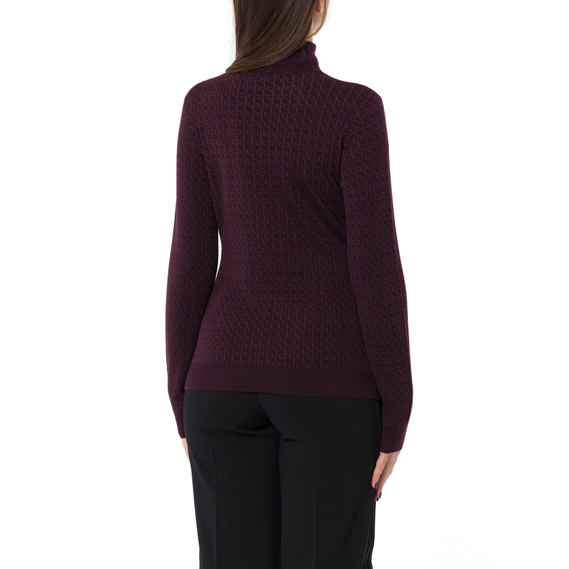 Maglia in lana con micro-logo jacquard Elisabetta Franchi