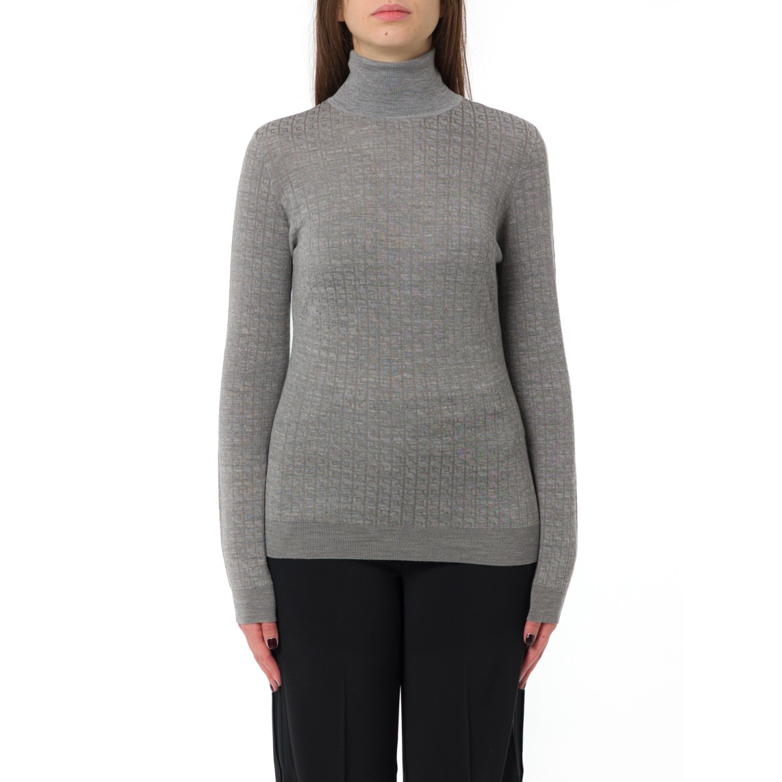 Maglia in lana con micro-logo jacquard Elisabetta Franchi