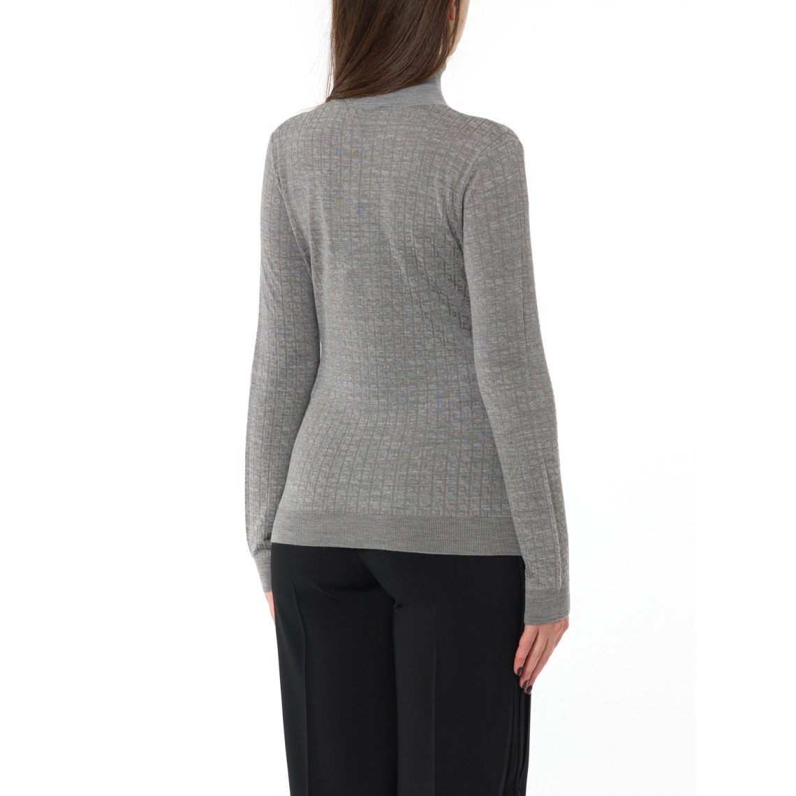 Maglia in lana con micro-logo jacquard Elisabetta Franchi