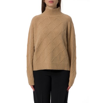 Pullover a collo alto con losanghe jacquard Elisabetta...