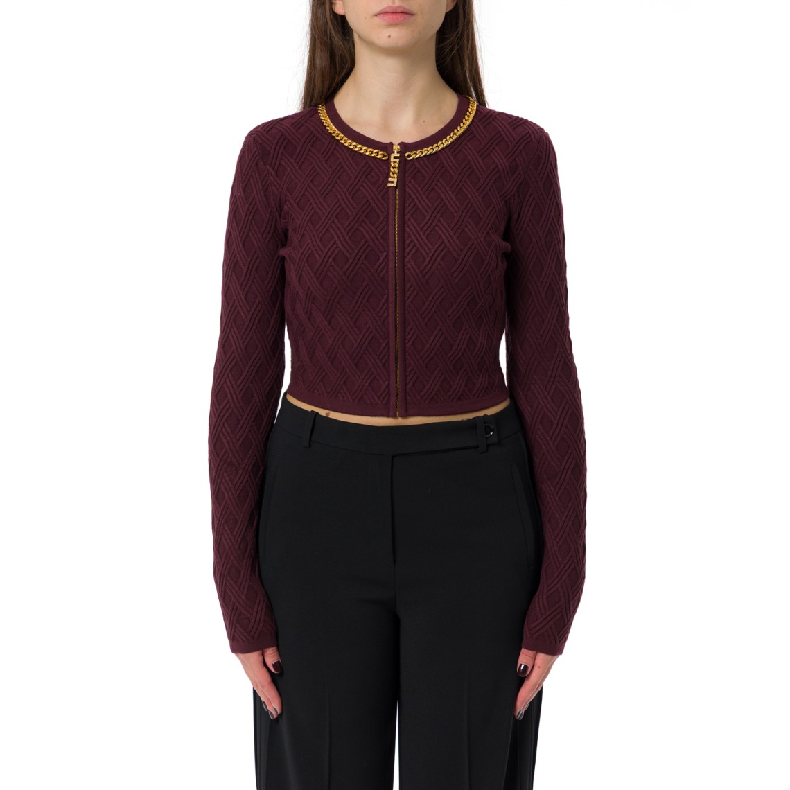 Cardigan in maglia a rombi Elisabetta Franchi