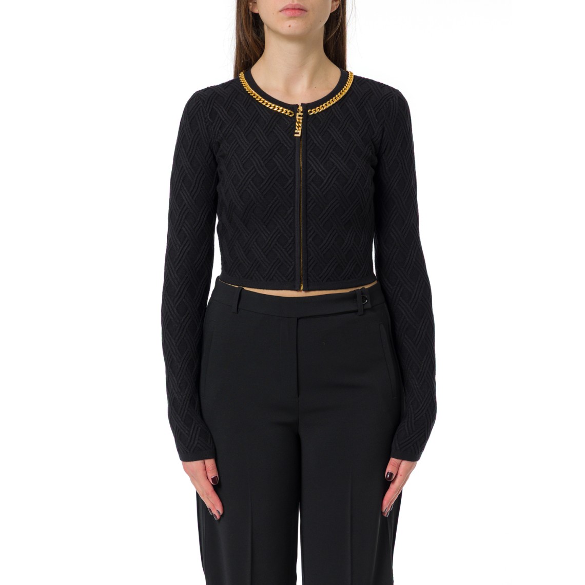 Cardigan in maglia a rombi Elisabetta Franchi