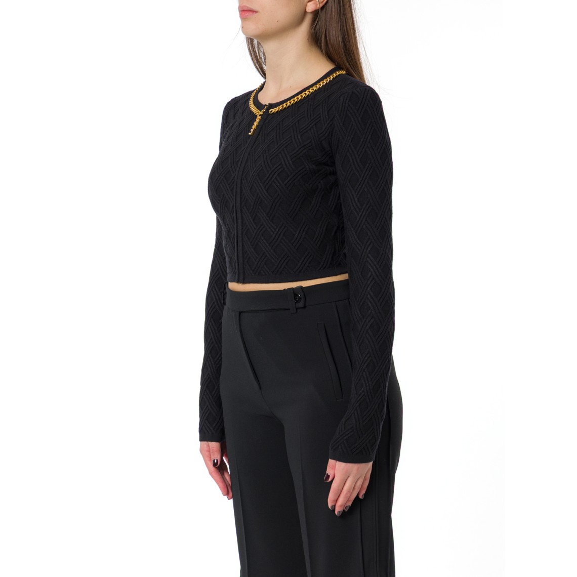 Cardigan in maglia a rombi Elisabetta Franchi