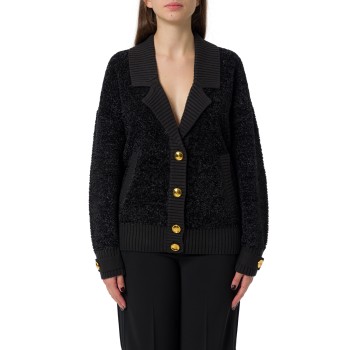 Cardigan in ciniglia bouclé con bottoni Elisabetta Franchi