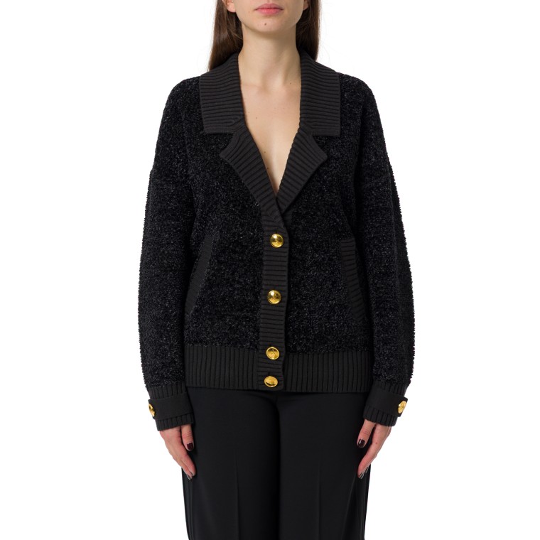 Cardigan in ciniglia bouclé con bottoni Elisabetta Franchi