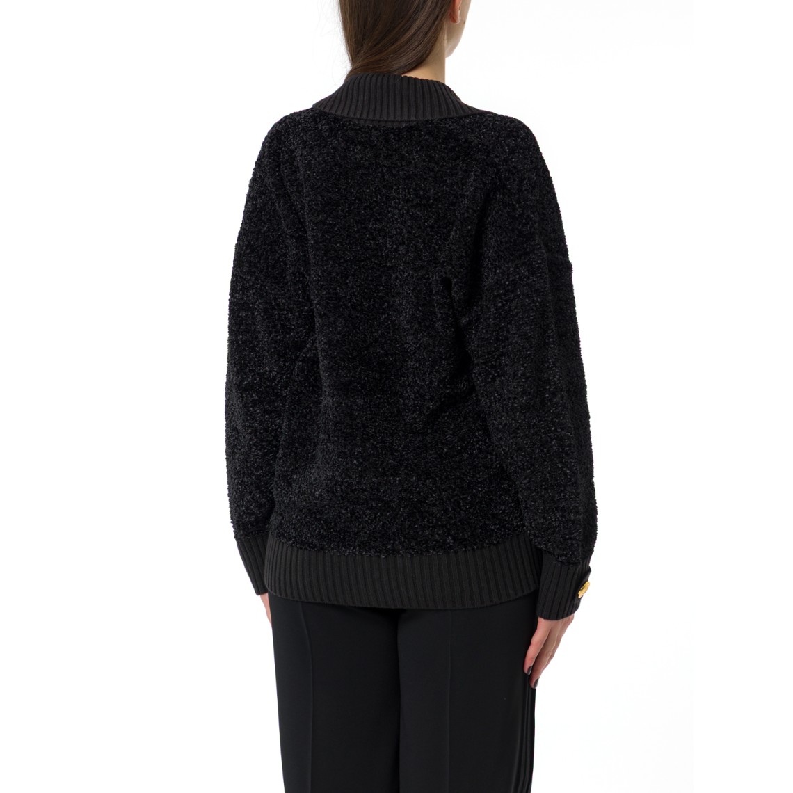 Cardigan in ciniglia bouclé con bottoni Elisabetta Franchi