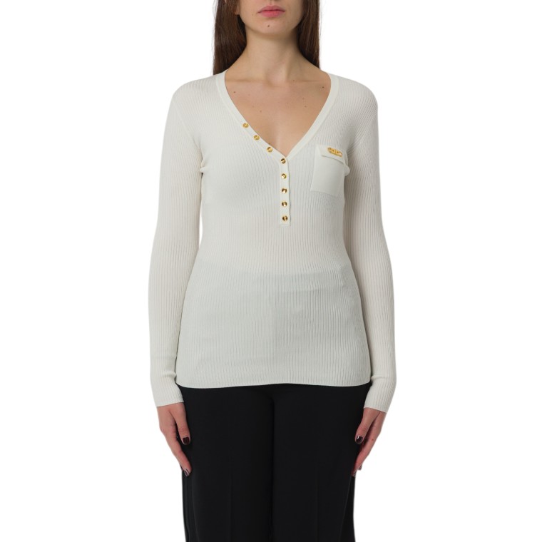 Maglia a costine con taschino Elisabetta Franchi