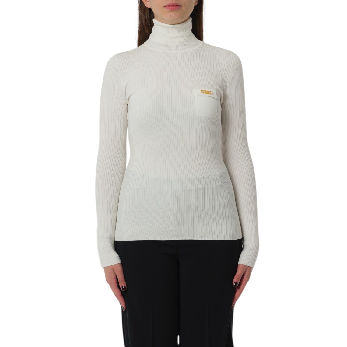 Maglia a costine con taschino Elisabetta Franchi