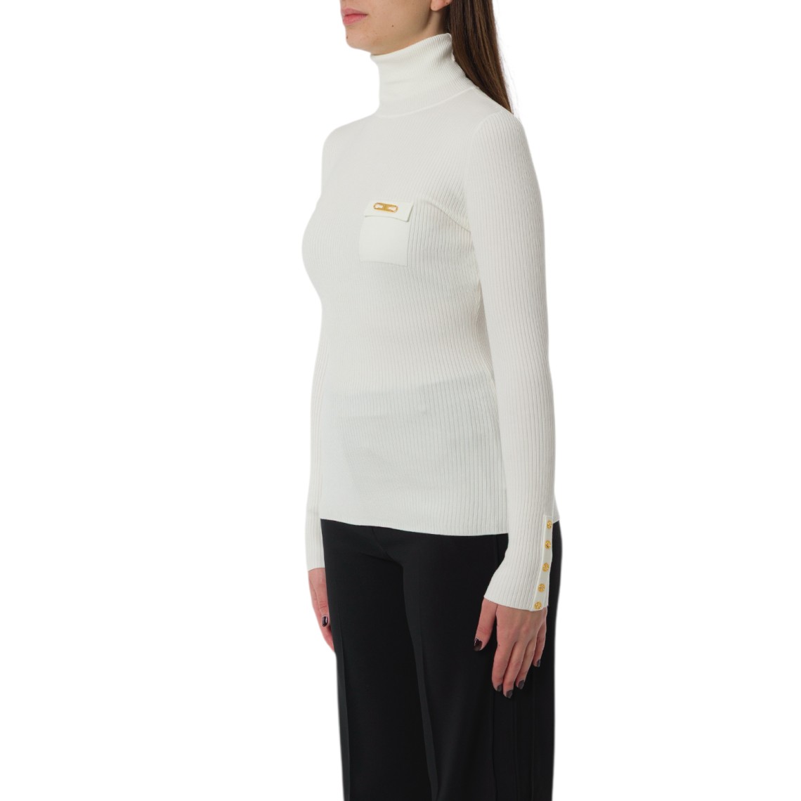 Maglia a costine con taschino Elisabetta Franchi