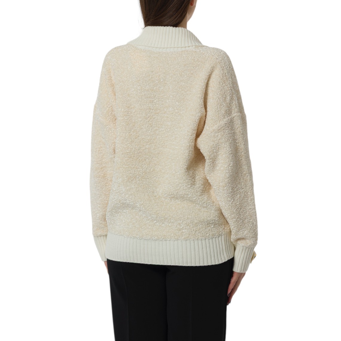 Cardigan in ciniglia bouclé con bottoni Elisabetta Franchi