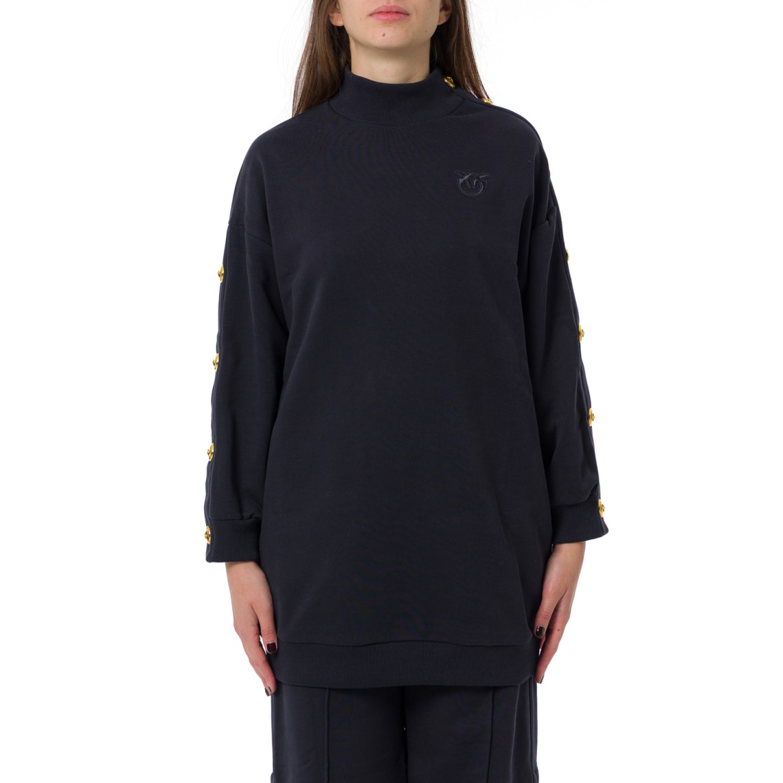 Maxi maglia in felpa con bottoni Muesli Pinko