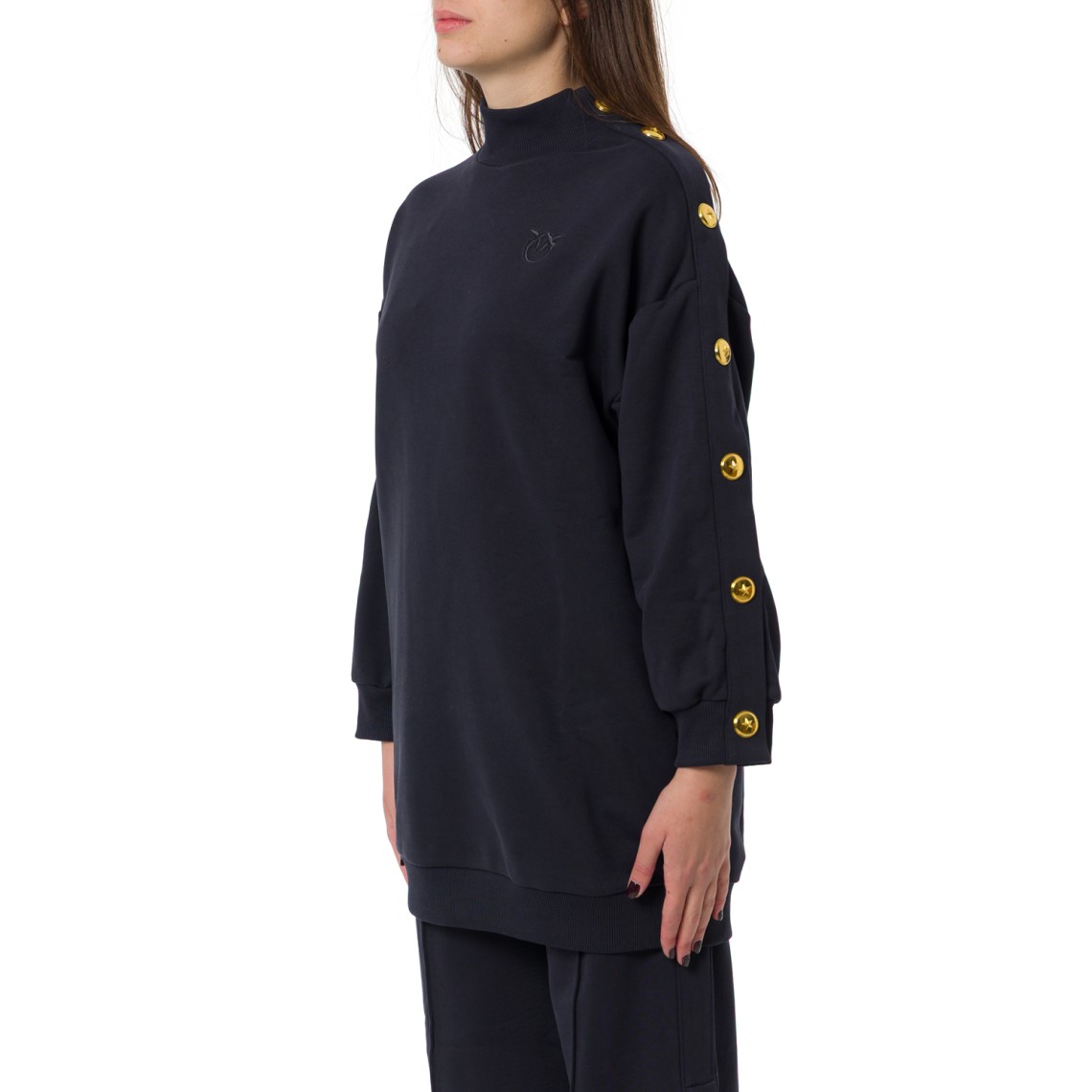 Maxi maglia in felpa con bottoni Muesli Pinko