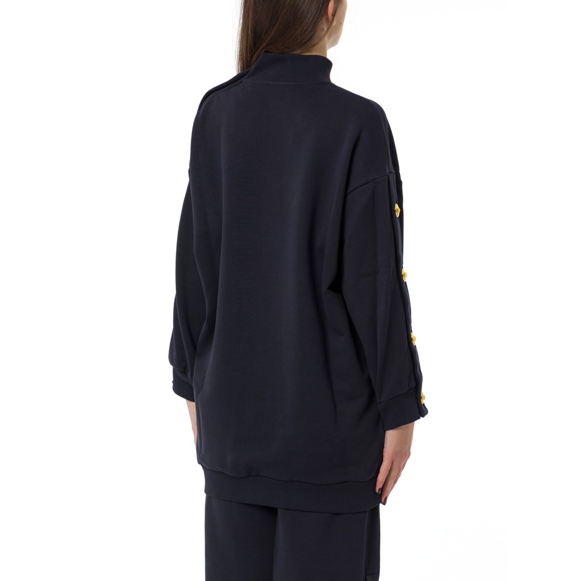 Maxi maglia in felpa con bottoni Muesli Pinko