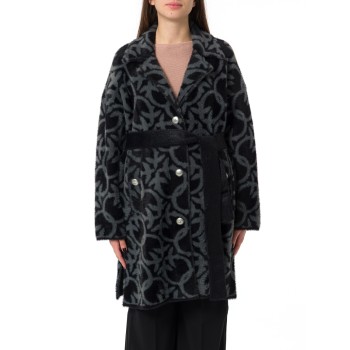 Cappotto Zante Pinko con fantasia logo jacquard