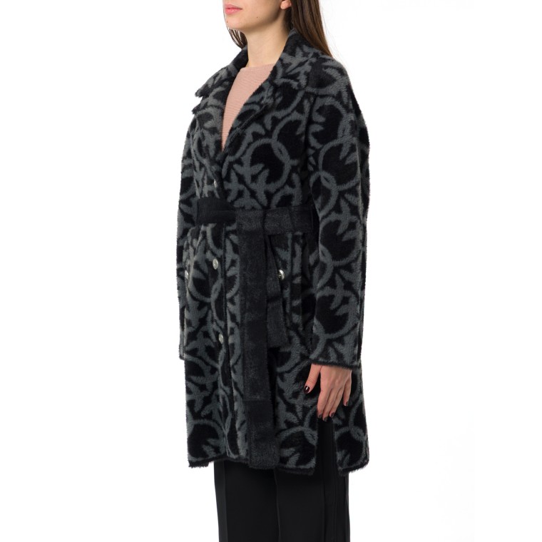 Cappotto Zante Pinko con fantasia logo jacquard