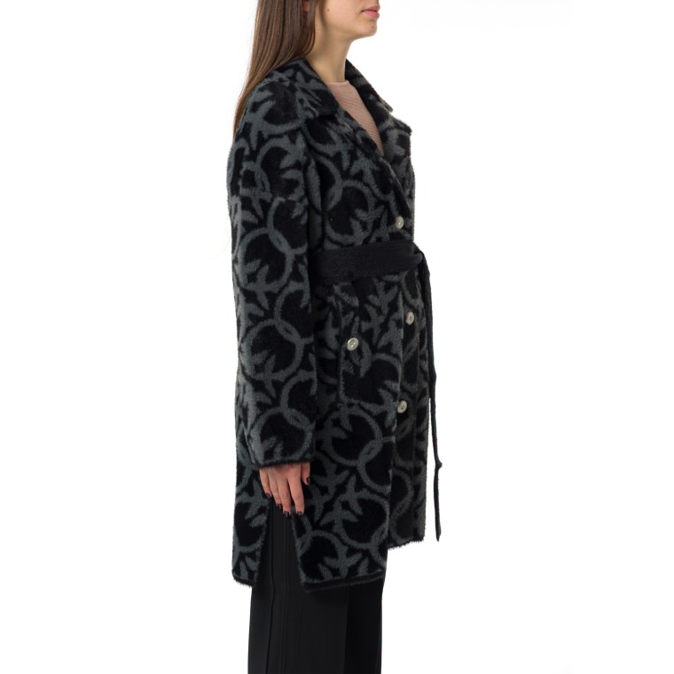 Cappotto Zante Pinko con fantasia logo jacquard
