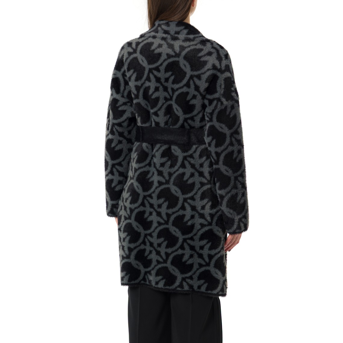 Cappotto Zante Pinko con fantasia logo jacquard