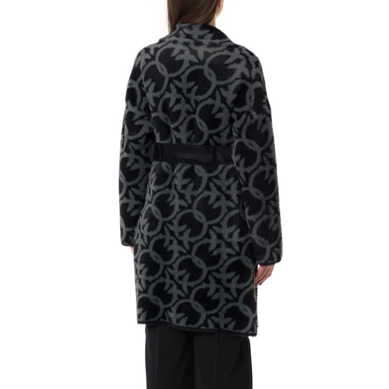 Cappotto Zante Pinko con fantasia logo jacquard