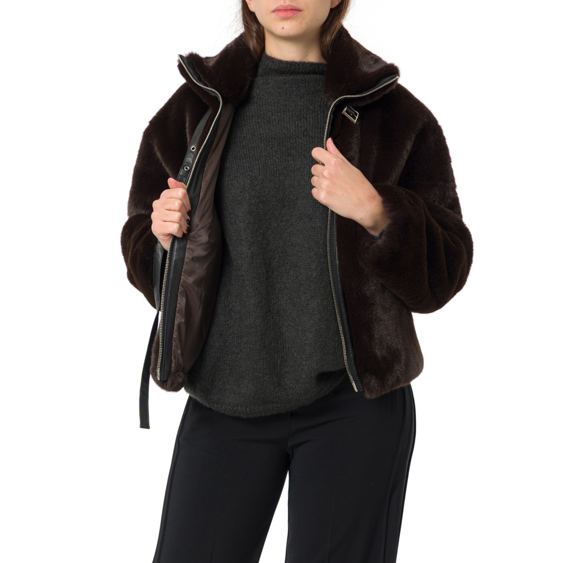 Giacca Estebana Blouson effetto pelliccia