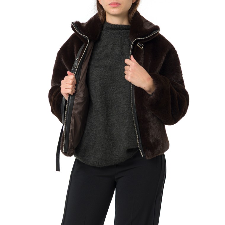 Giacca Estebana Blouson effetto pelliccia