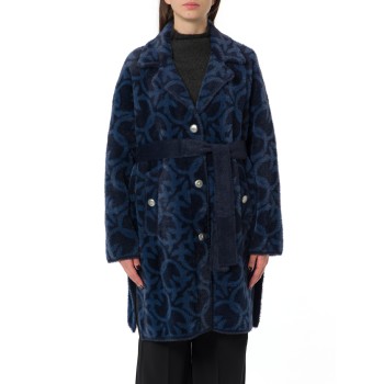 Cappotto Zante Pinko con fantasia logo jacquard
