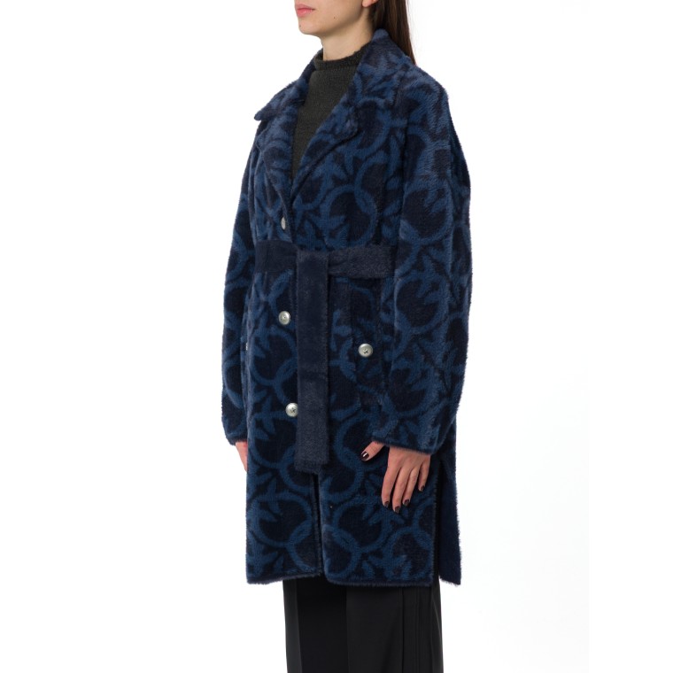 Cappotto Zante Pinko con fantasia logo jacquard