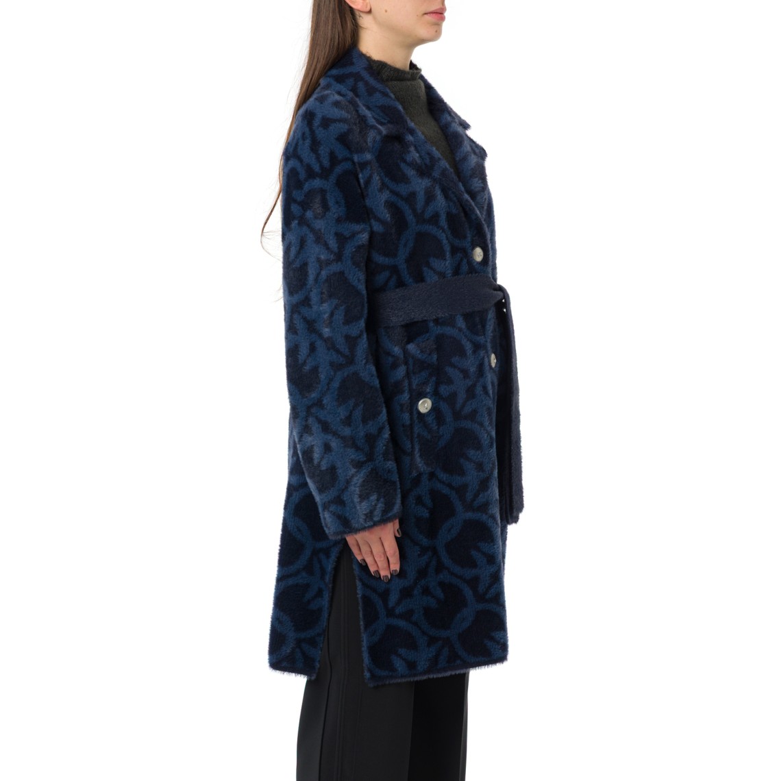 Cappotto Zante Pinko con fantasia logo jacquard