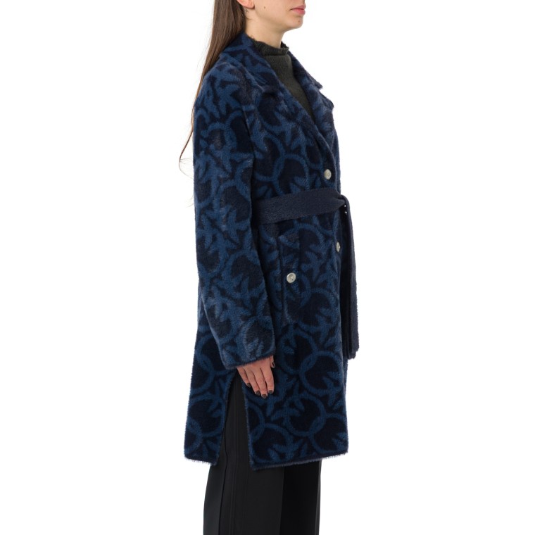 Cappotto Zante Pinko con fantasia logo jacquard