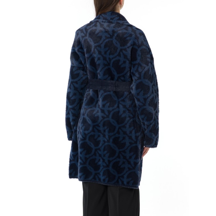 Cappotto Zante Pinko con fantasia logo jacquard