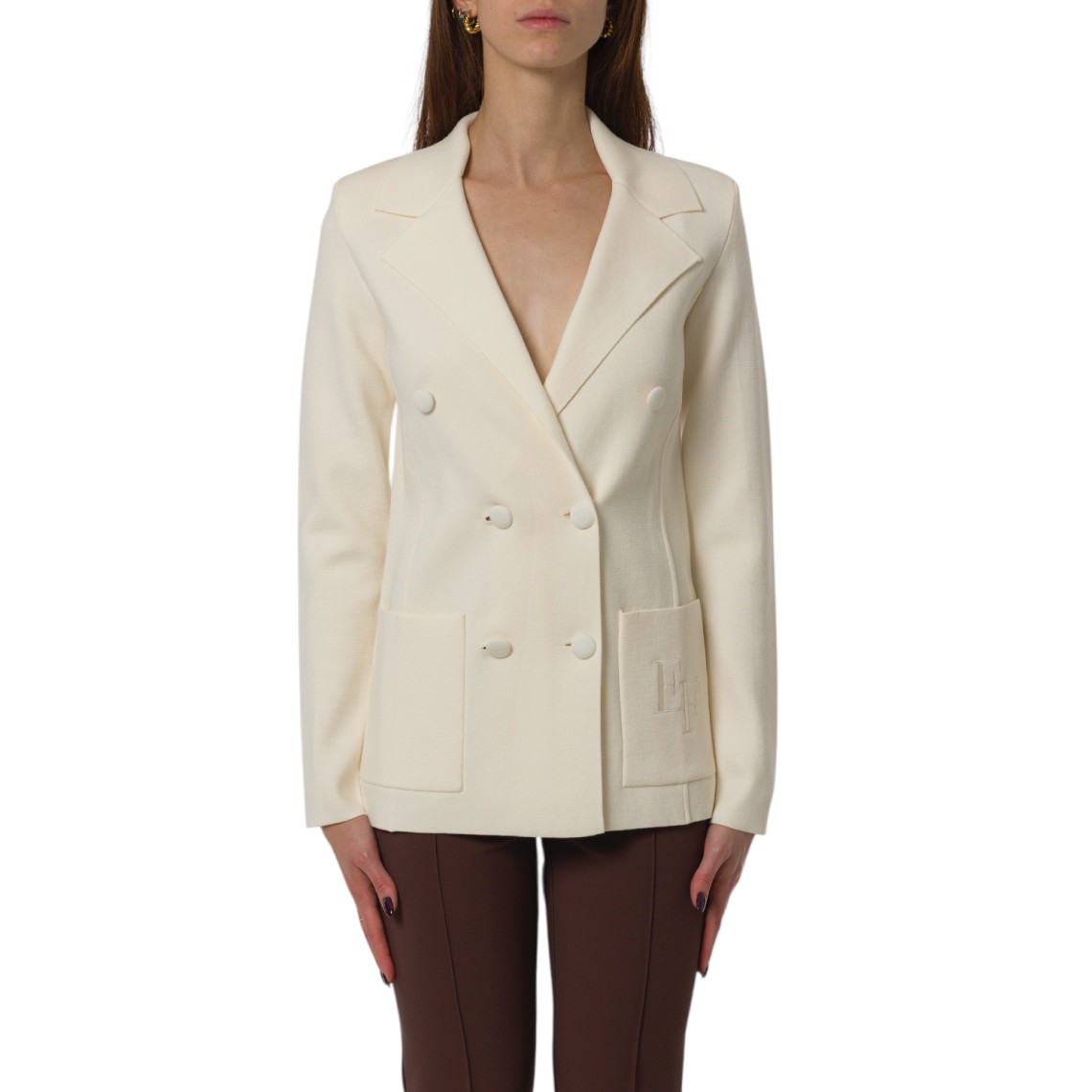 Blazer doppiopetto Elisabetta Franchi in maglia
