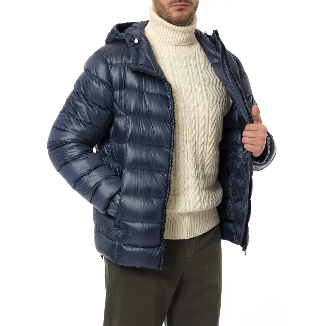 Piumino Colmar lucido con cappuccio