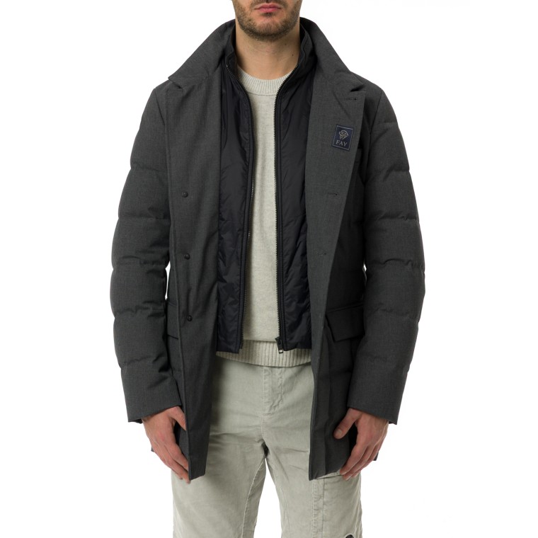 Piumino Double Front in Canvas Mélange Fay