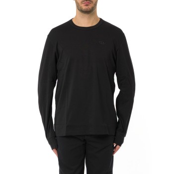T-shirt a maniche lunghe con logo ricamato Diesel