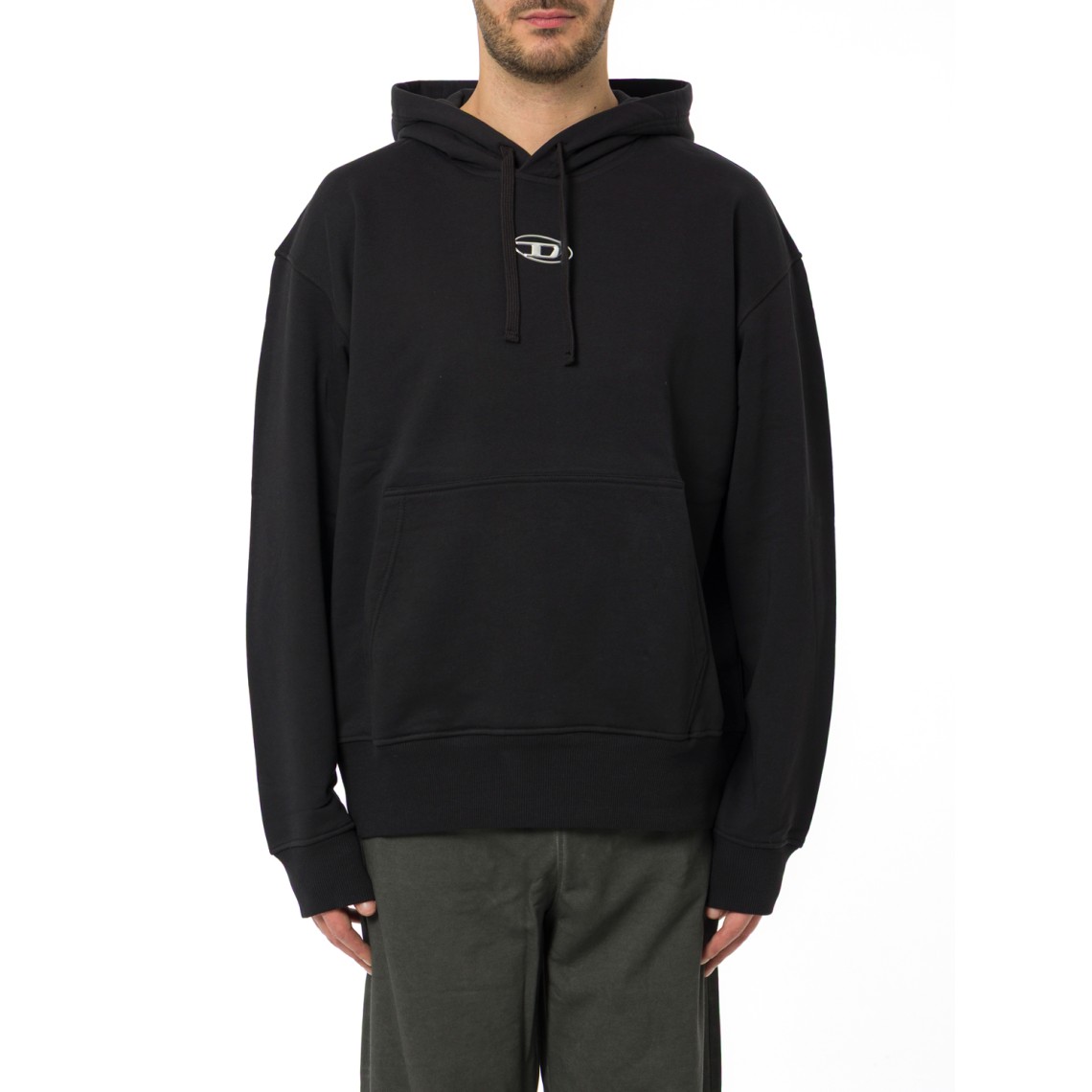 Felpa Diesel in cotone con logo Oval D